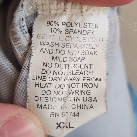 Oahu Golf Shirt Mens XS Blue Brown Camo Pattern Performance Polo Lightweight - Picture 5 of 10